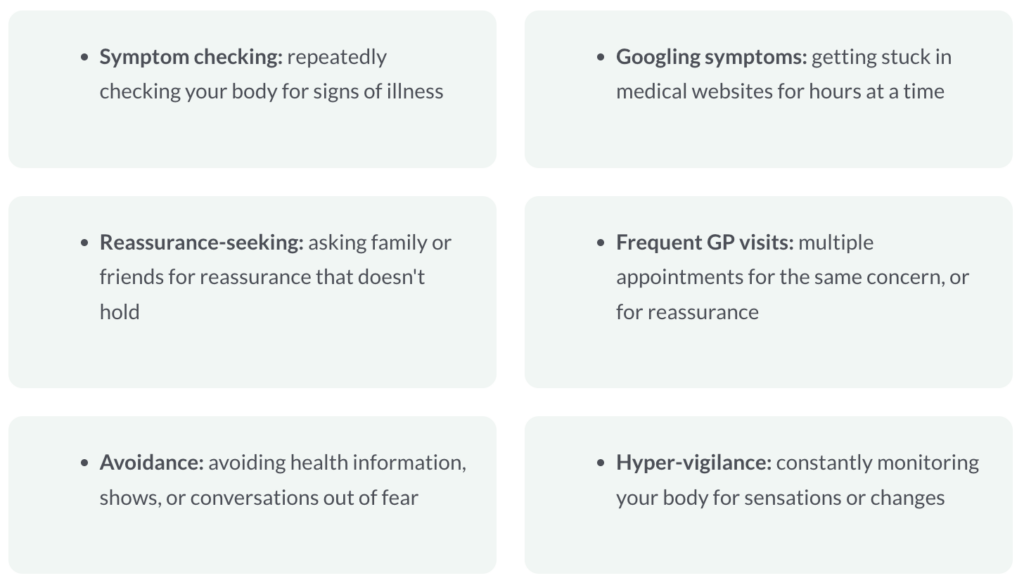 common signs of health anxiety